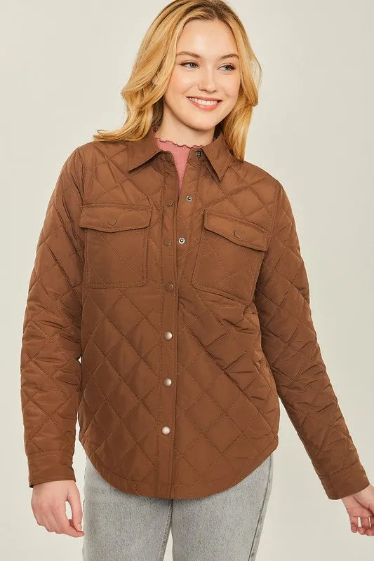 Melissa Woven Solid Bust Pocket Shacket