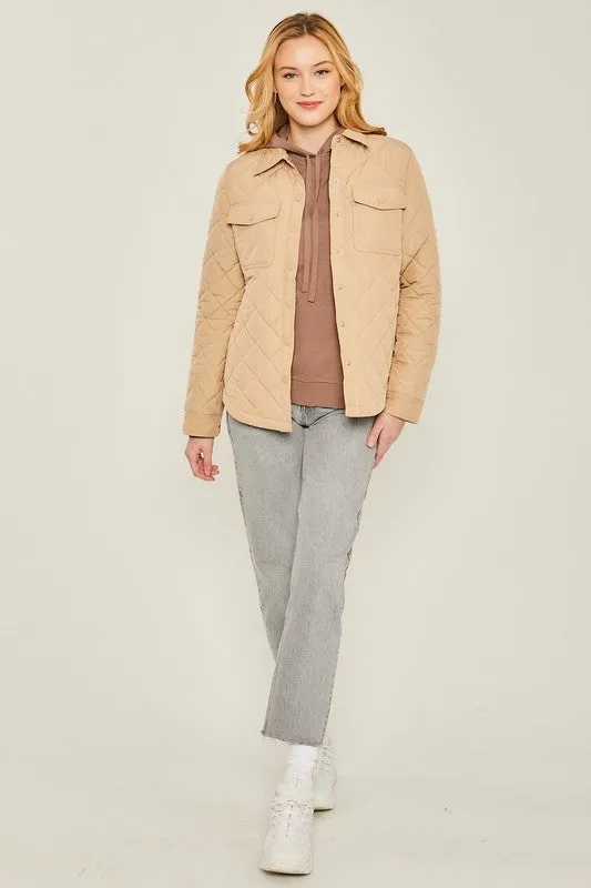 Melissa Woven Solid Bust Pocket Shacket