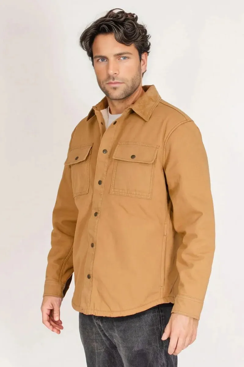 Mens Canvas Borg Lined Shacket