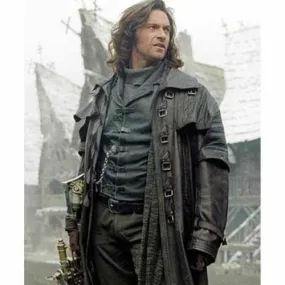 Men's Steampunk Gothic Leather Trench Coat Jacket Hugh Jackman Van Helsing Coat