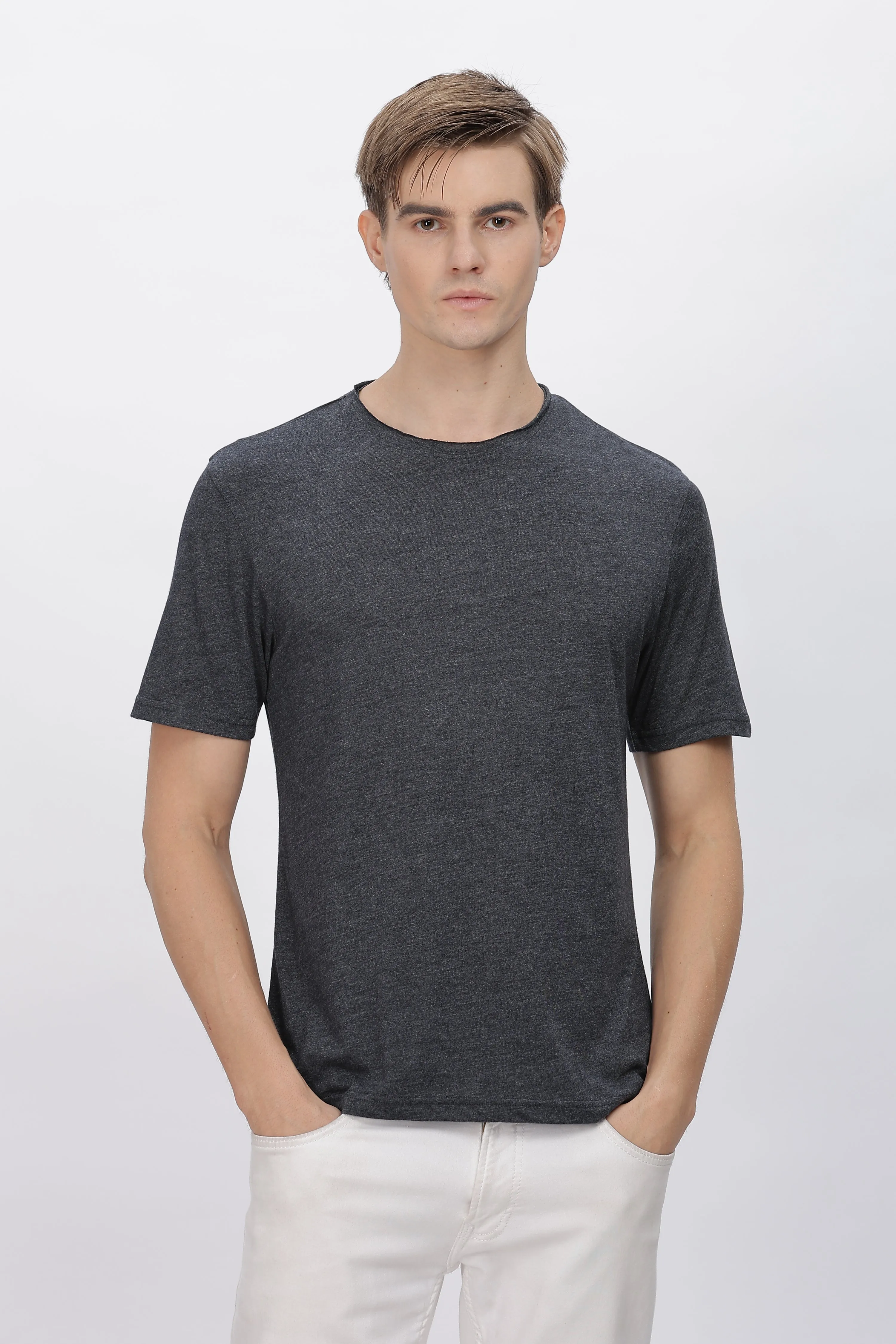 Men's Tencil Polyester Ultra Soft and Smooth Sustainable T-shirt (Navy)