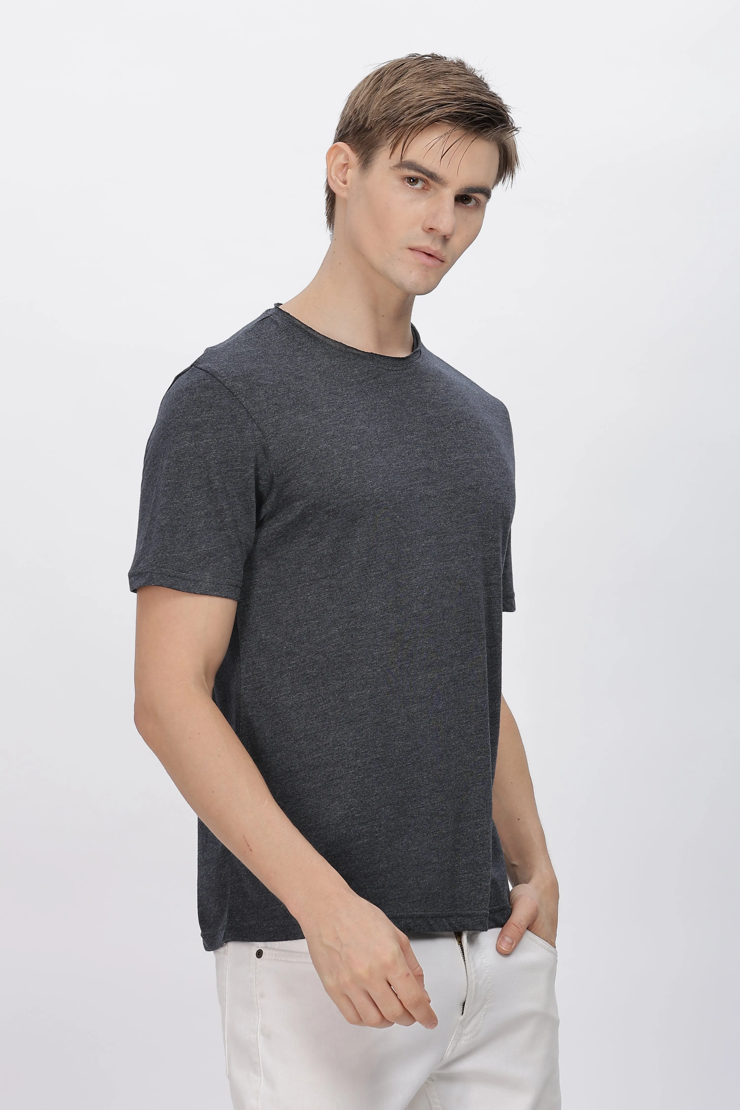 Men's Tencil Polyester Ultra Soft and Smooth Sustainable T-shirt (Navy)