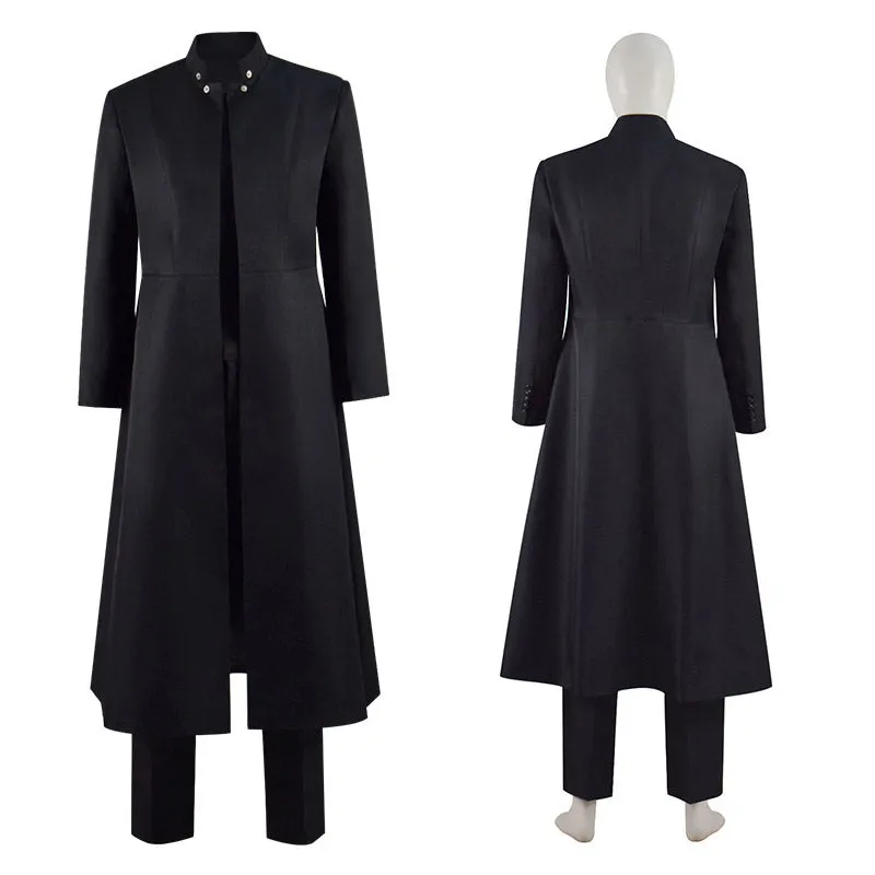 Neo Cosplay The Matrix: Resurrections Costume Black Trench Coat