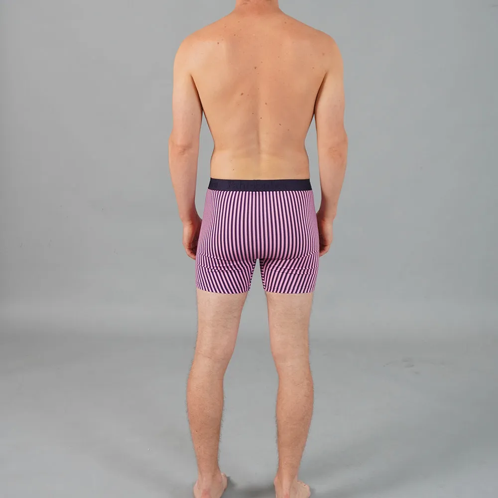 Newman Boxer Brief | Vertical Stripe Pink/Navy