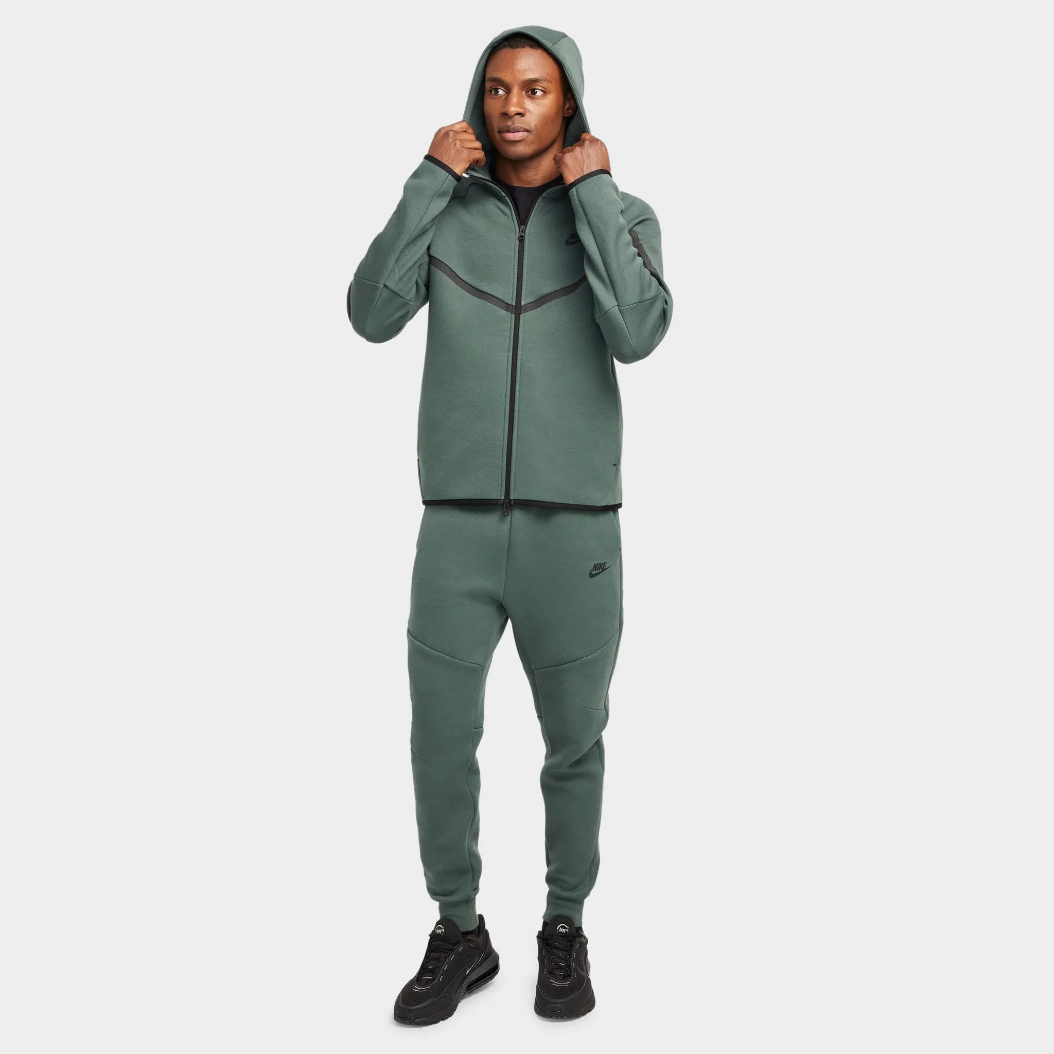 Nike Tech Fleece Full-Zip Windrunner Hoodie Vintage Green / Black