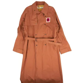 NWT OFF-WHITE C/O VIRGIL ABLOH Brown Contrast Trench Coat Size M $3080