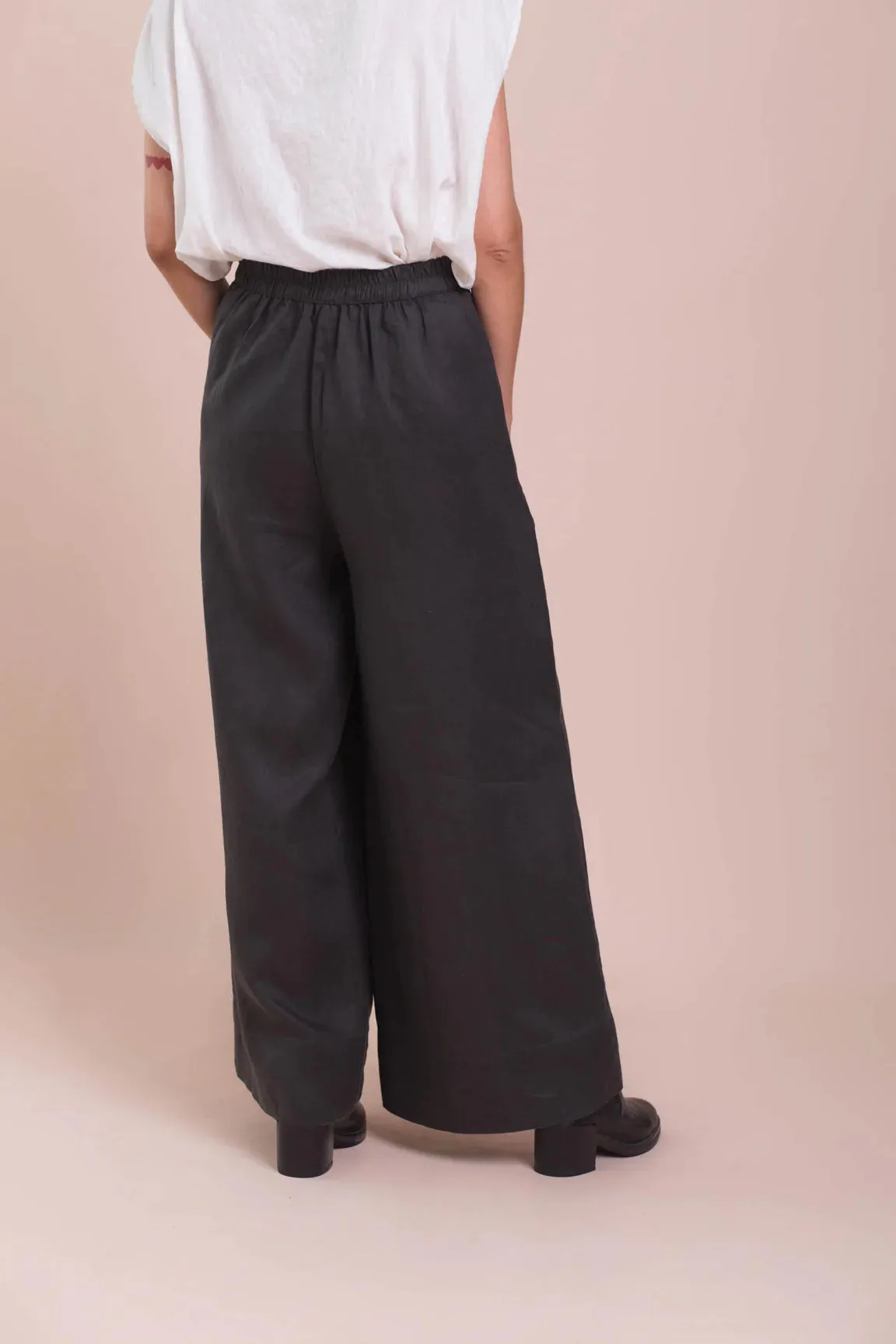 Ollie Linen Pant Carbon