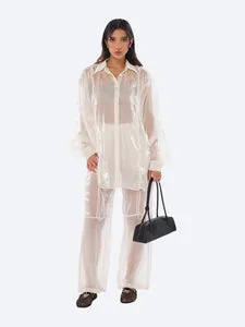 Organza See Shirt | Nude