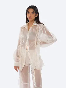 Organza See Shirt | Nude