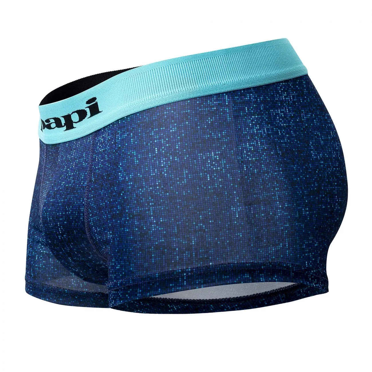 Papi UMPA050 Fashion Microflex Brazilian Trunks Color Blue Pixel Print