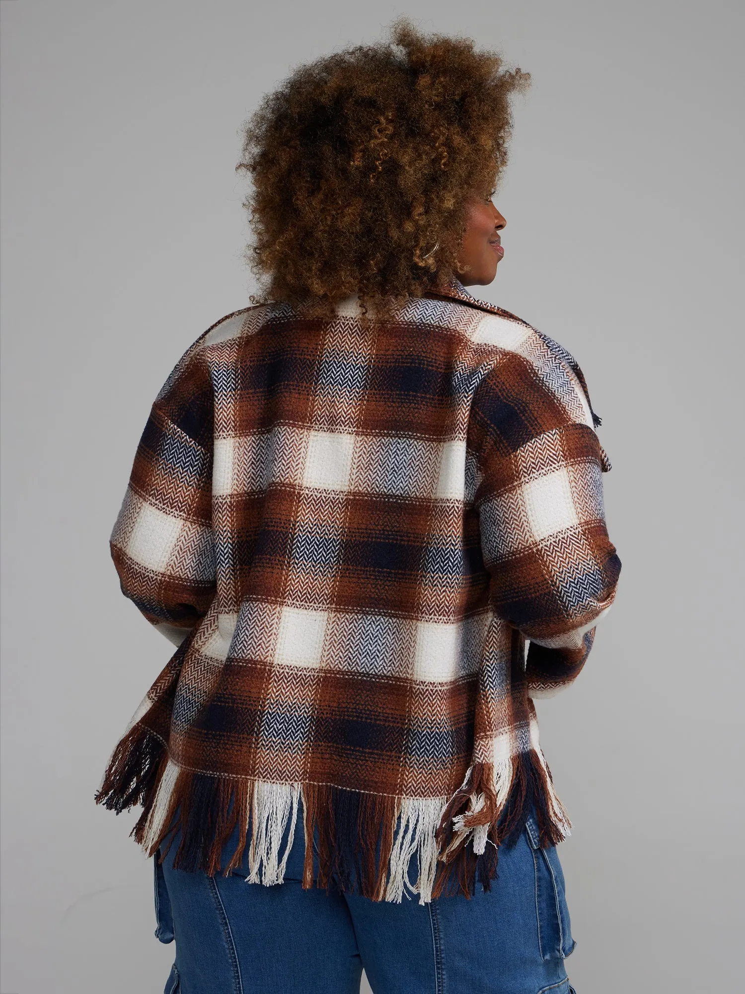 Plaid Fringe Shacket