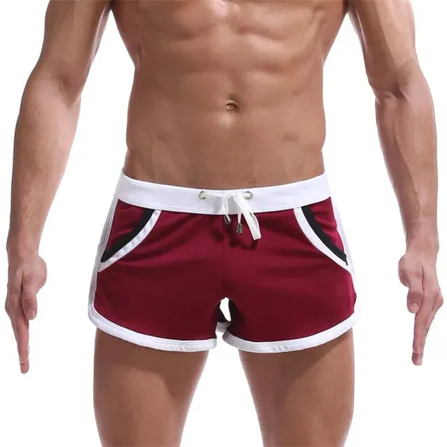 Pockets Solid Drawstring Mid-Waist Boxer