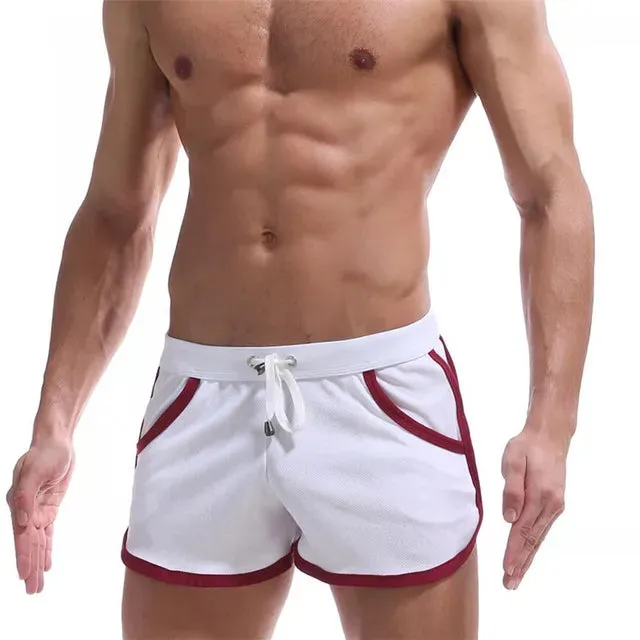 Pockets Solid Drawstring Mid-Waist Boxer