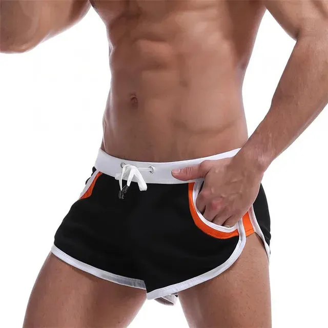 Pockets Solid Drawstring Mid-Waist Boxer