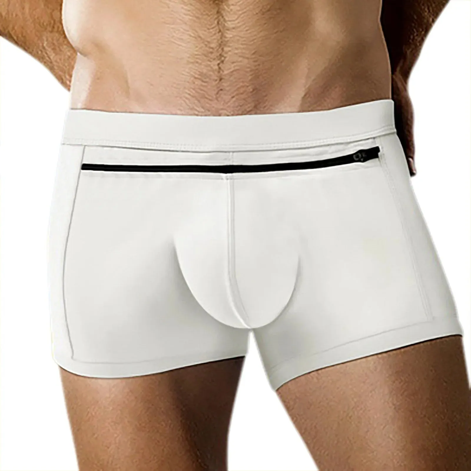 Pockets with Zipper Solid Boxer