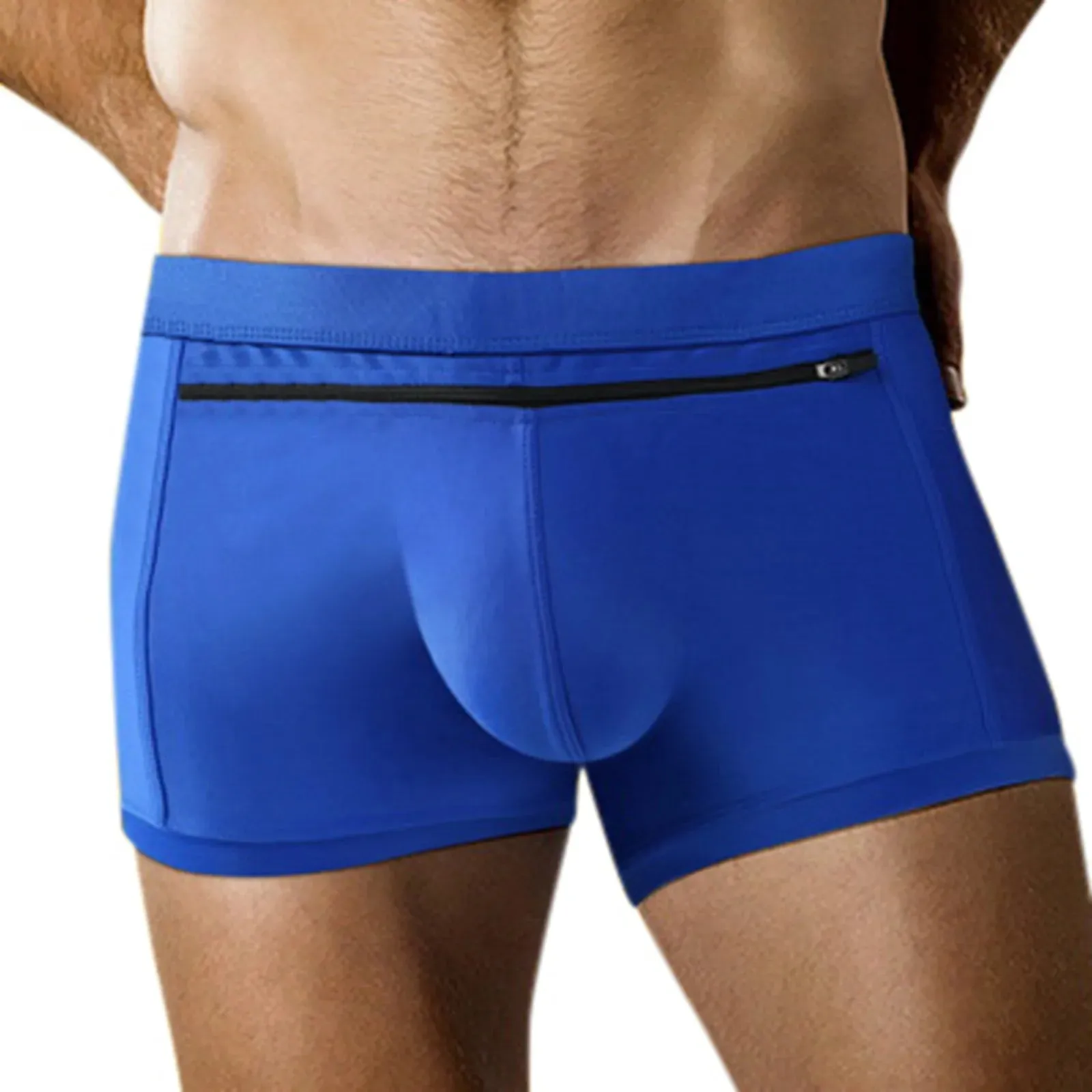 Pockets with Zipper Solid Boxer