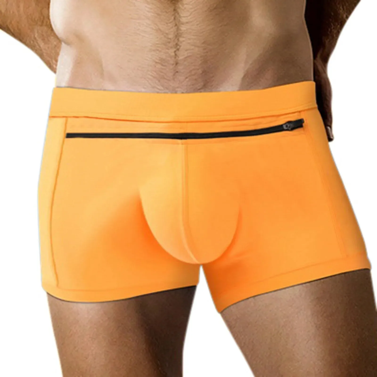 Pockets with Zipper Solid Boxer