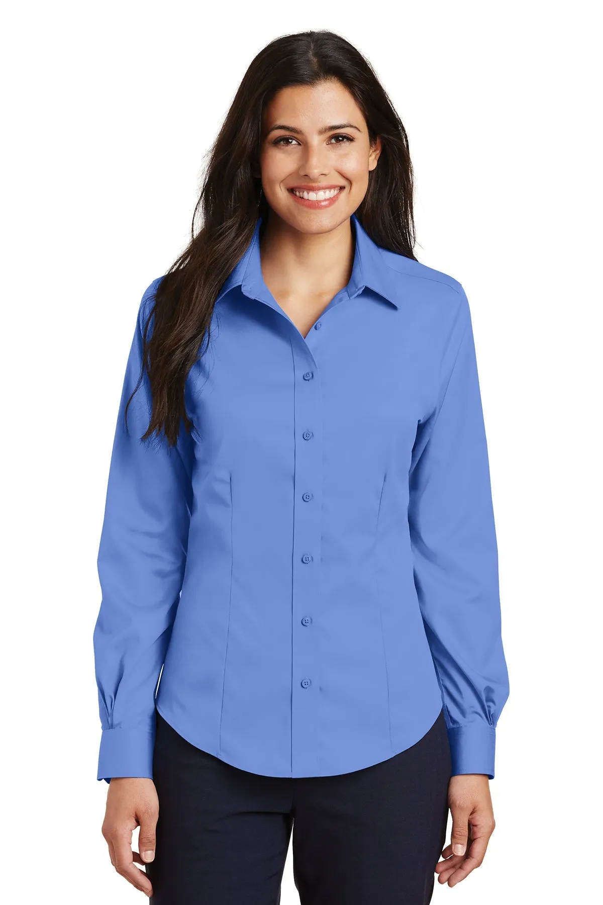 Port Authority Ladies Non-Iron Custom Twill Shirts, Ultramarine Blue