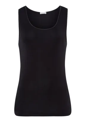 Pure Silk Silk Round Neck Tank Top | Black 71717-019