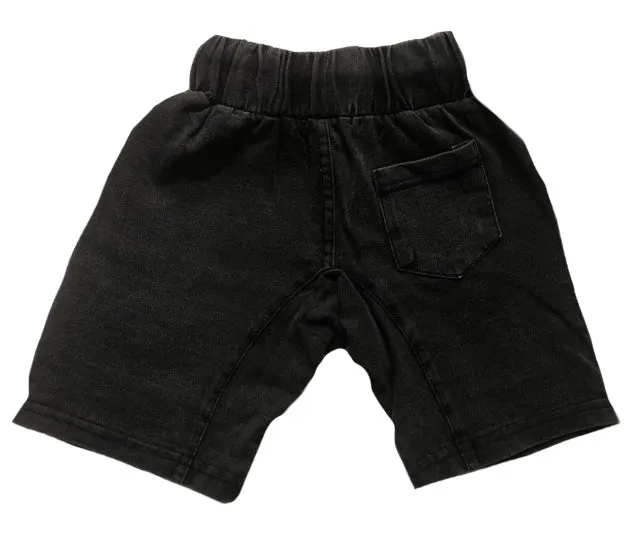 Quinn Stone Washed Black Shorts