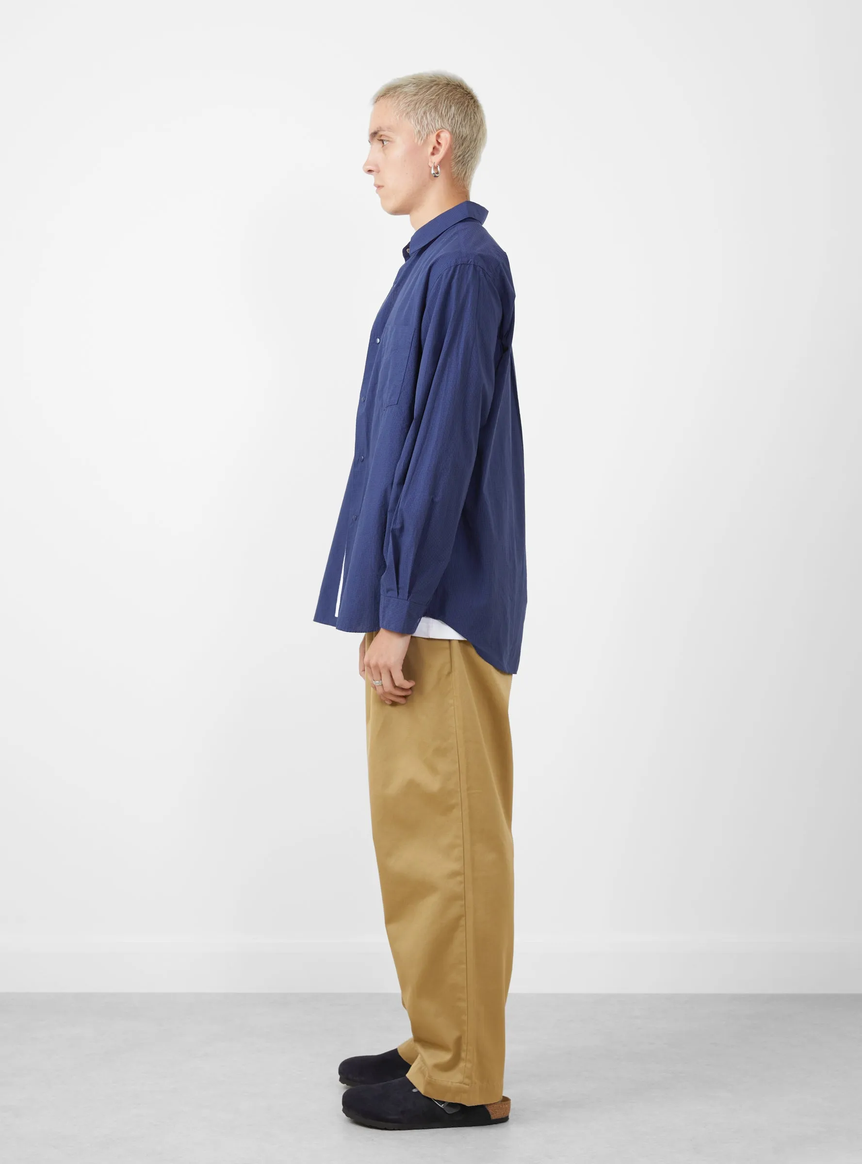 Regular Collar Wind Shirt Navy