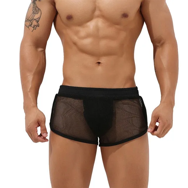 See-Through Mesh Sew Style Man Boxer