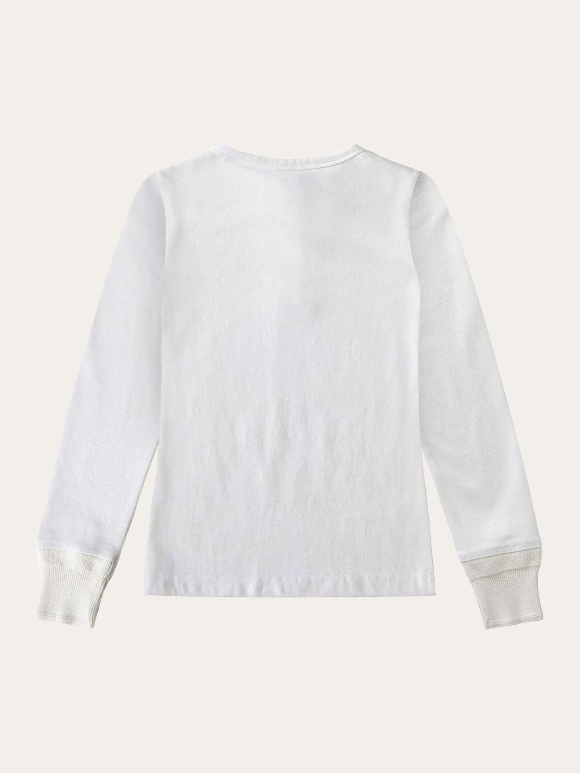 Slim long sleeve henley - GOTS/Vegan - Bright White