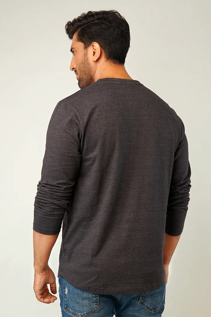 Smoky Full Sleeve Henley T-Shirt