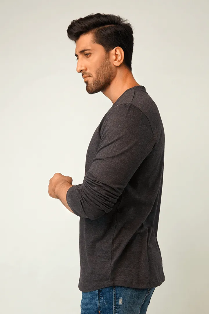 Smoky Full Sleeve Henley T-Shirt