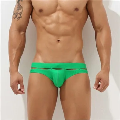 Solid Unique Cut-Out Design Brief Underwear