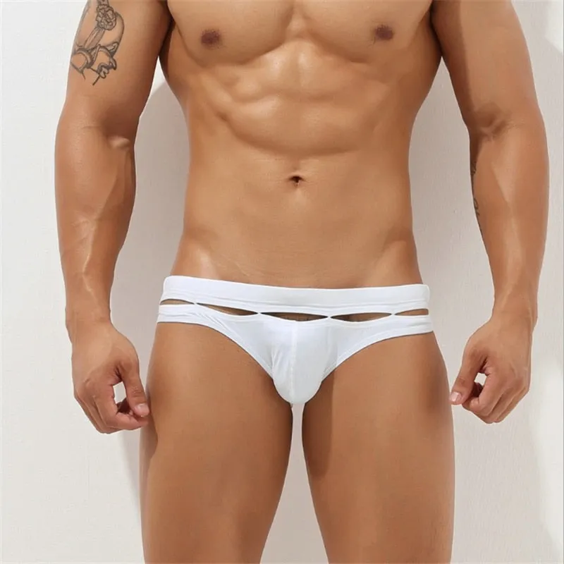 Solid Unique Cut-Out Design Brief Underwear