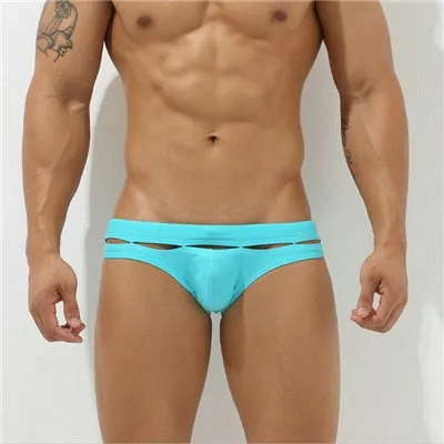 Solid Unique Cut-Out Design Brief Underwear