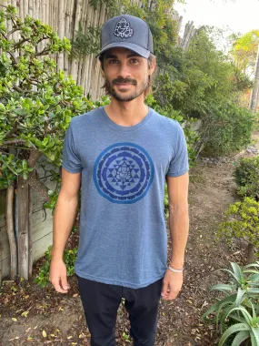 Sri Yantra with Ganesh On Tri Blend Crew Neck Tee