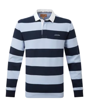 St Mawes Rugby Shirt - Navy/Pale Blue Stripe