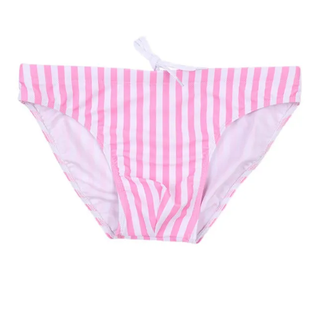 Striped Low Waist Nylon Briefs