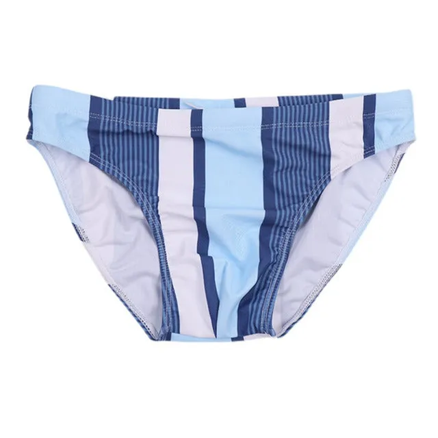 Striped Low Waist Nylon Briefs