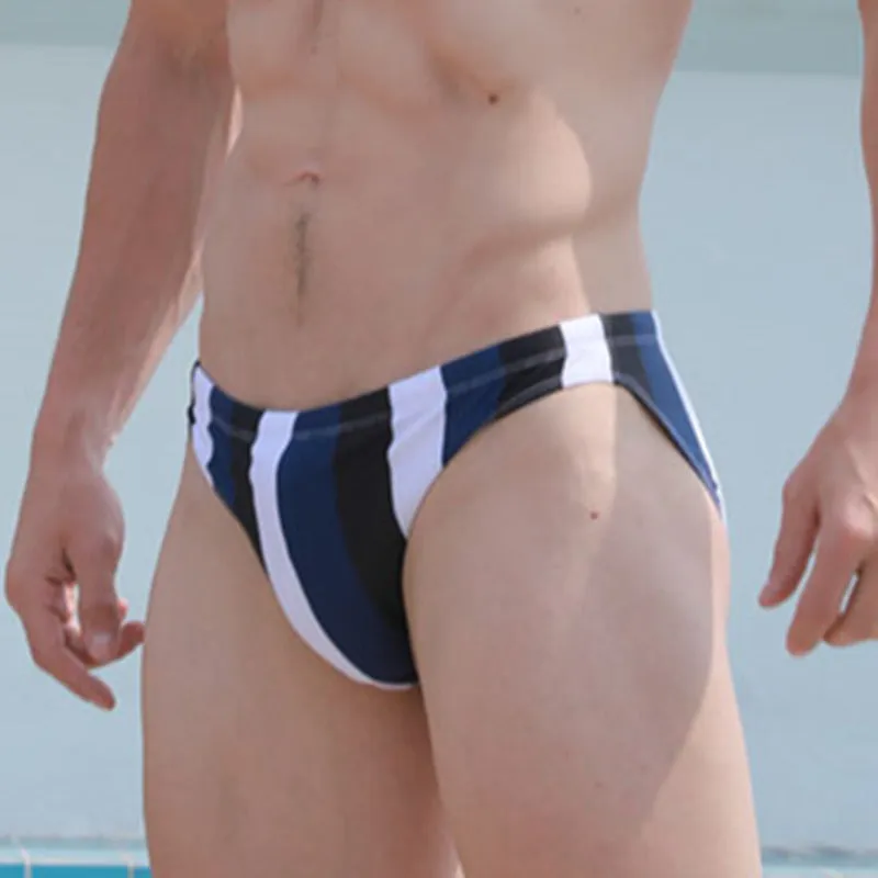 Striped Low Waist Nylon Briefs