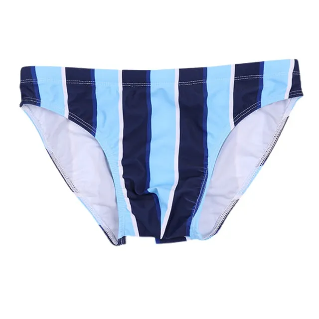 Striped Low Waist Nylon Briefs