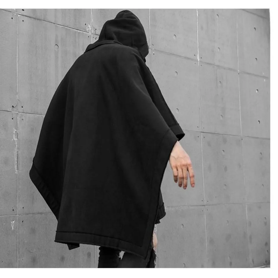 Techwear Black Oversized Hoodies Sweatshirt Baggy Trench Coat Anorak Men Goth Punk Japanese Streetwear Hip Hop Gothic