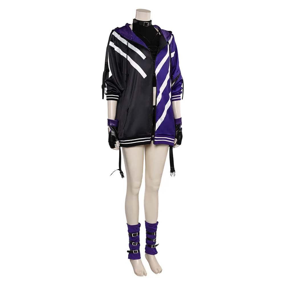 Tekken 8 Reina Women Black And Purple Outfit Party Carnival Halloween Cosplay Costume