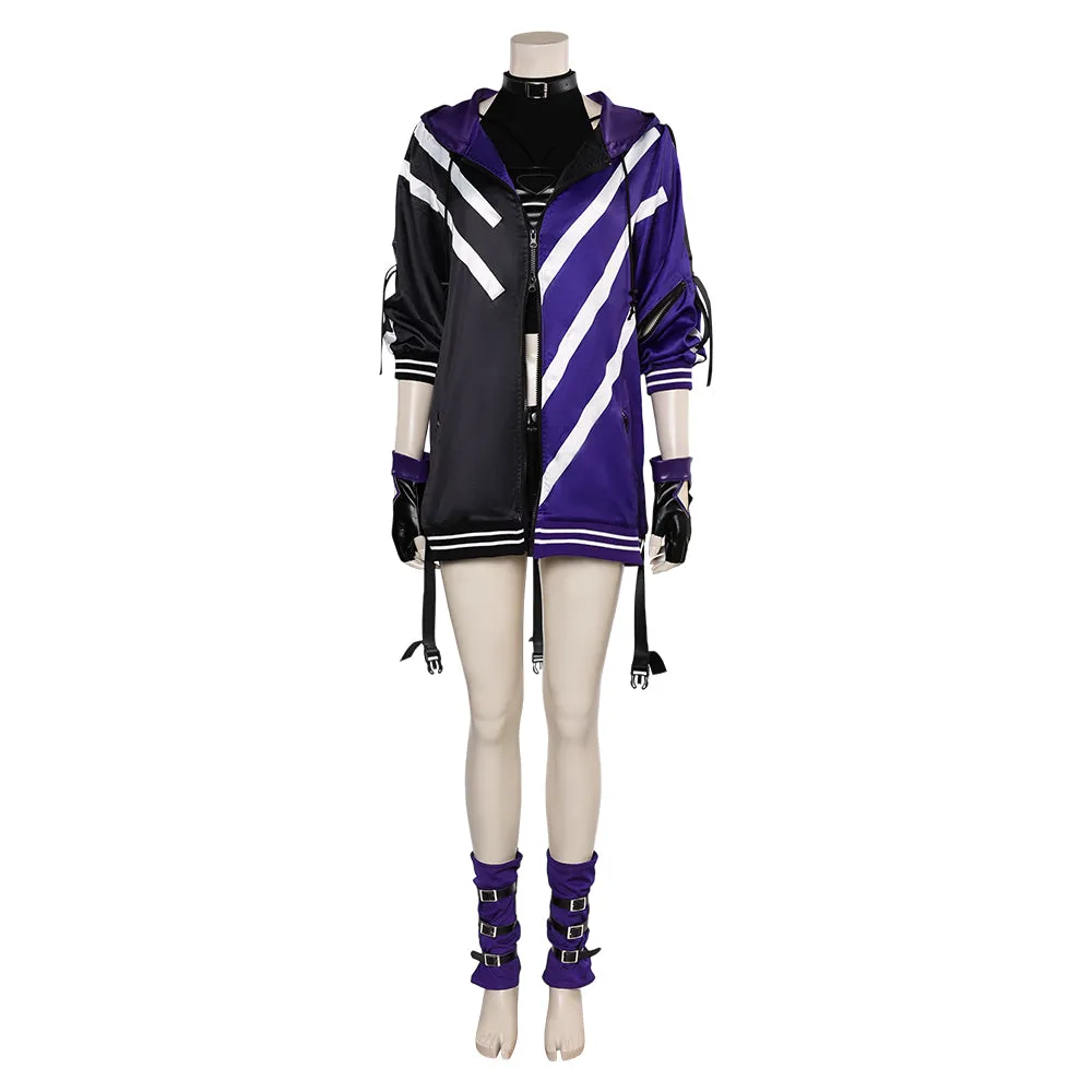 Tekken 8 Reina Women Black And Purple Outfit Party Carnival Halloween Cosplay Costume