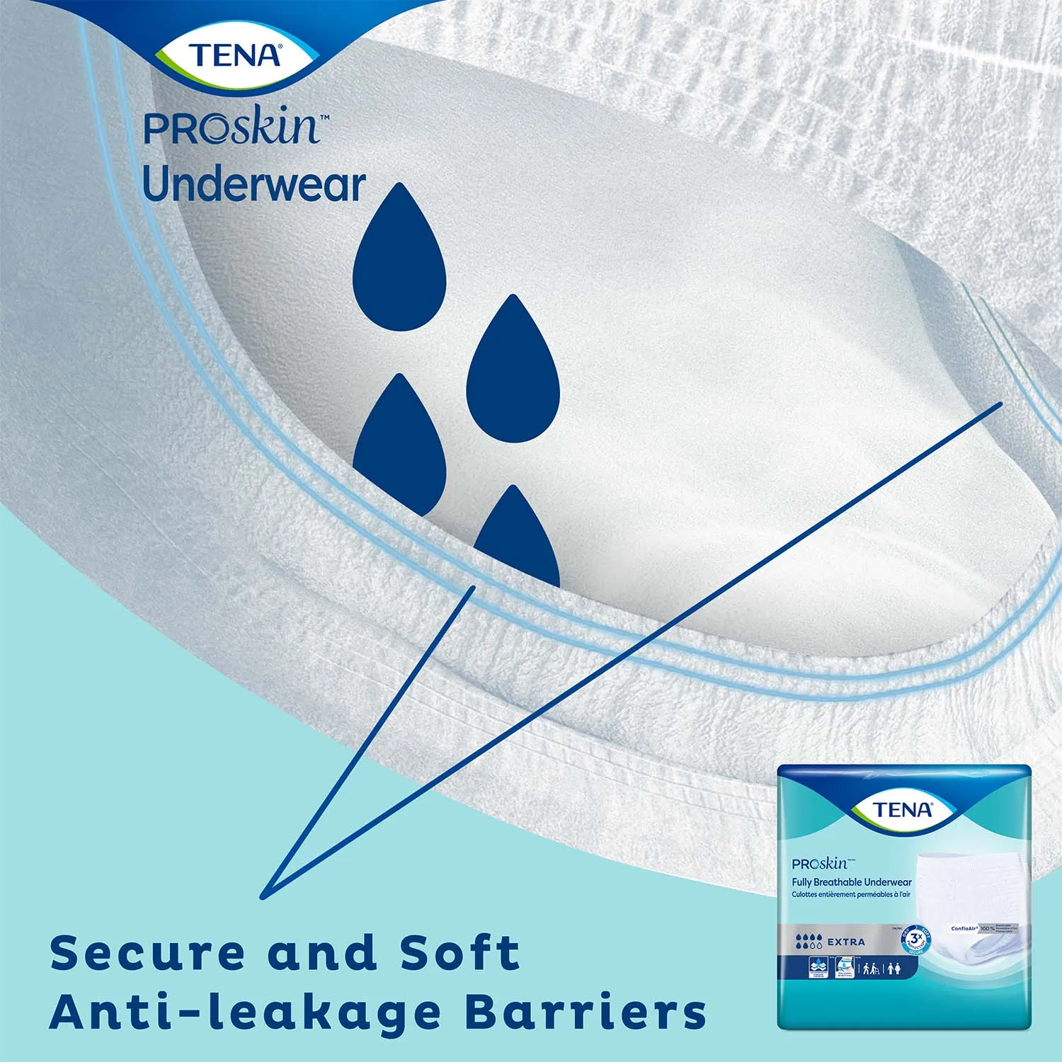 TENA ProSkin Extra Protective Incontinence Underwear 55"- 66", Moderate Absorbency, Unisex, X-Large