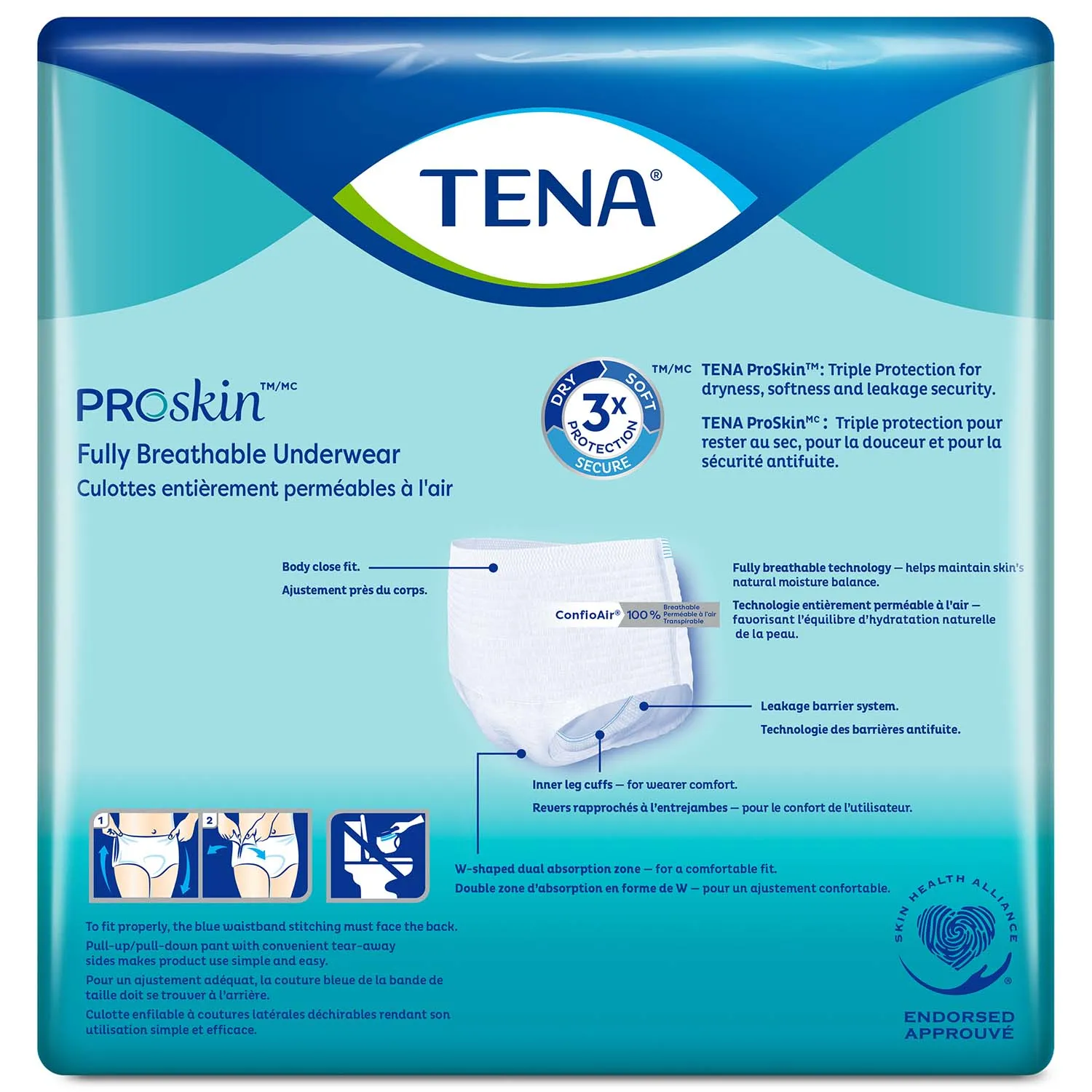 TENA ProSkin Extra Protective Incontinence Underwear 55"- 66", Moderate Absorbency, Unisex, X-Large