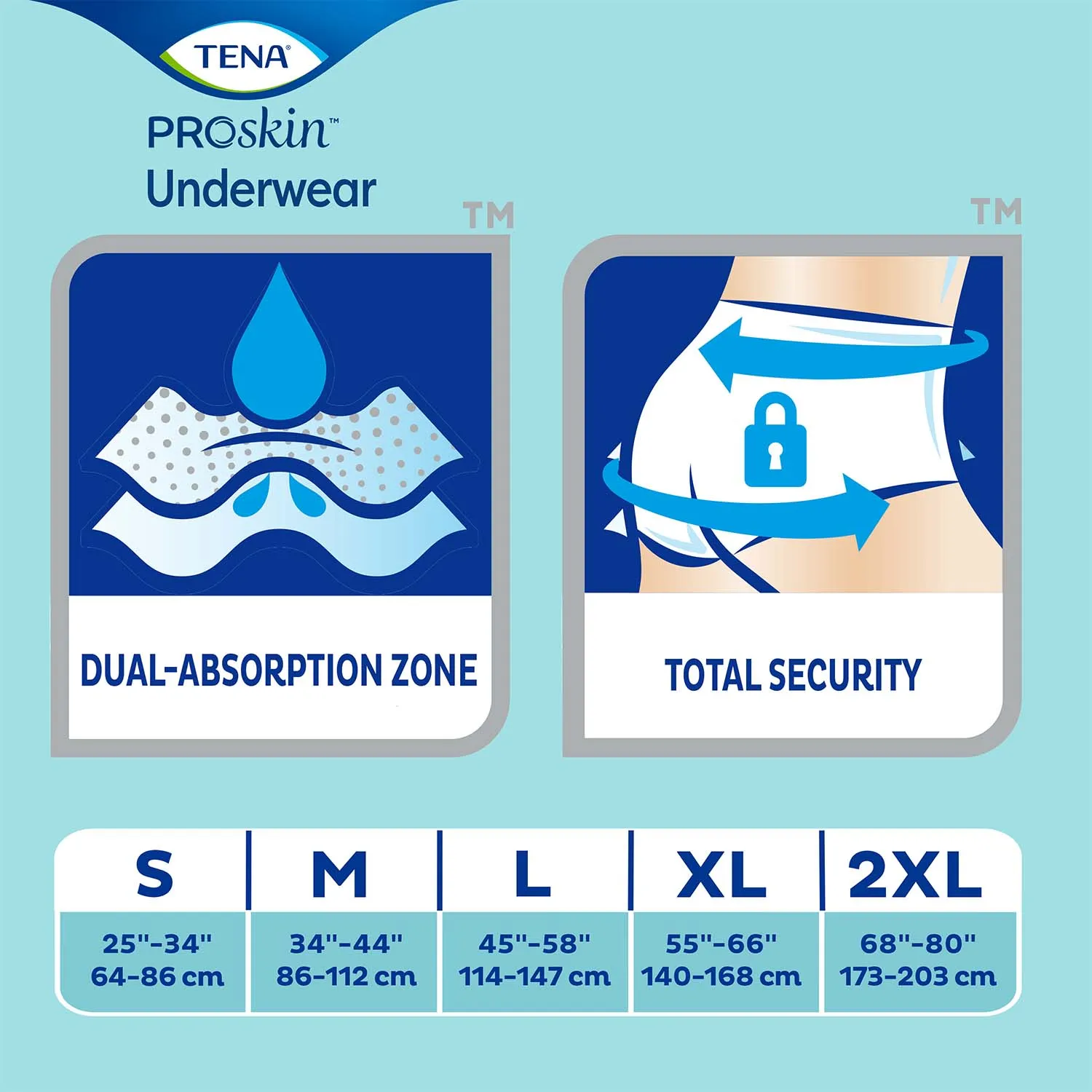 TENA ProSkin Extra Protective Incontinence Underwear 55"- 66", Moderate Absorbency, Unisex, X-Large