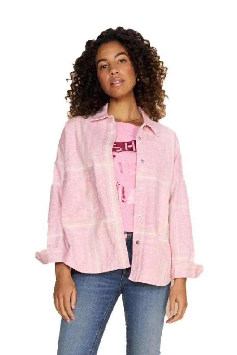 Tia Bandana Cotton Shirt Begonia Pink