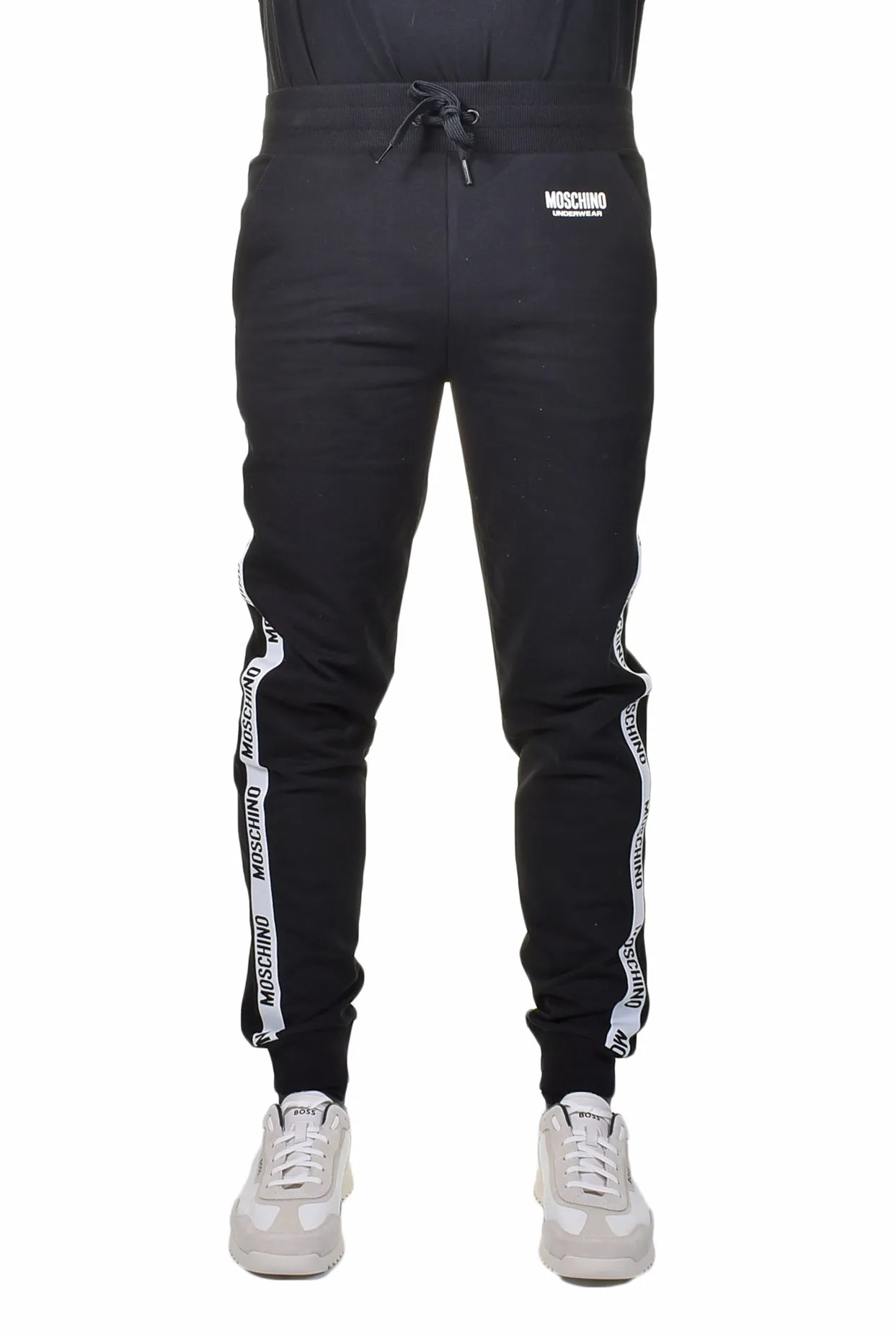 Underwear Mono Taped Jogging Bottoms Black White