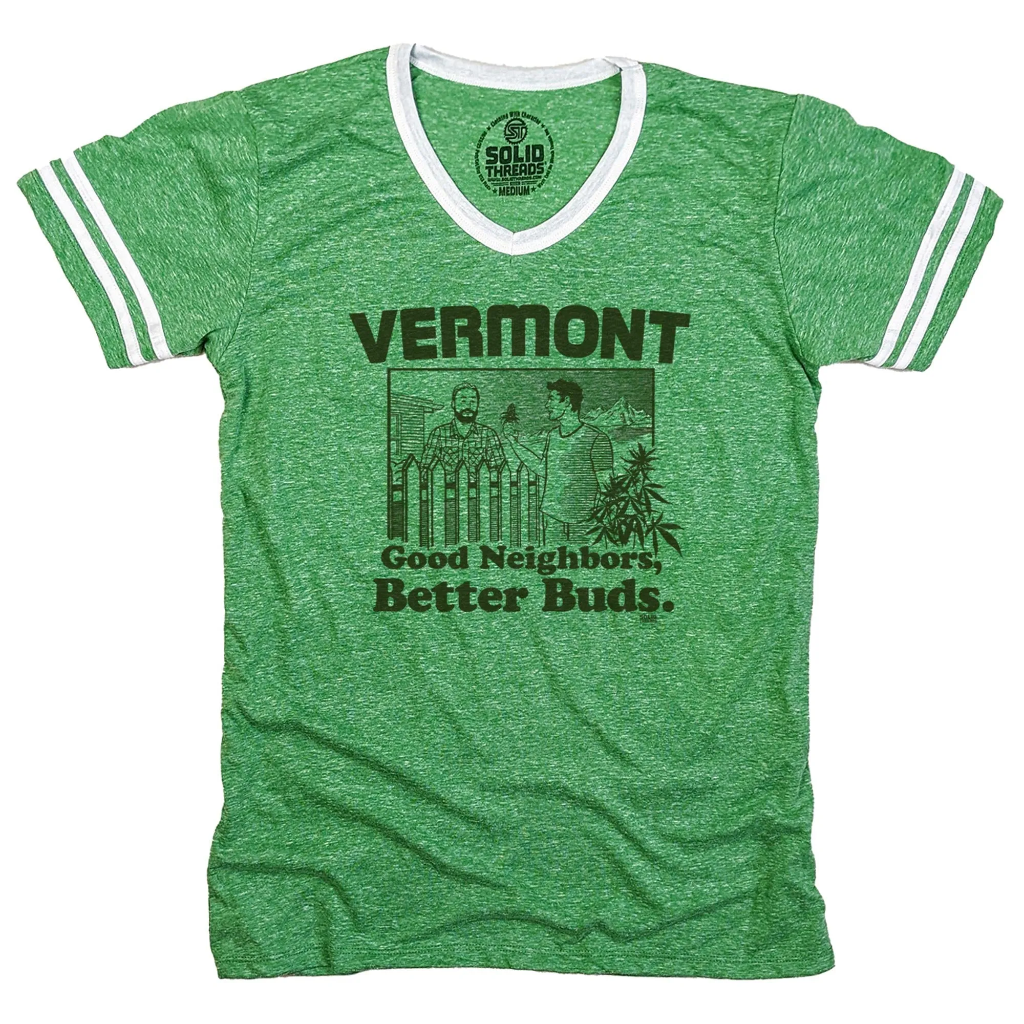 Vermont Better Buds Ringer V-Neck Tee