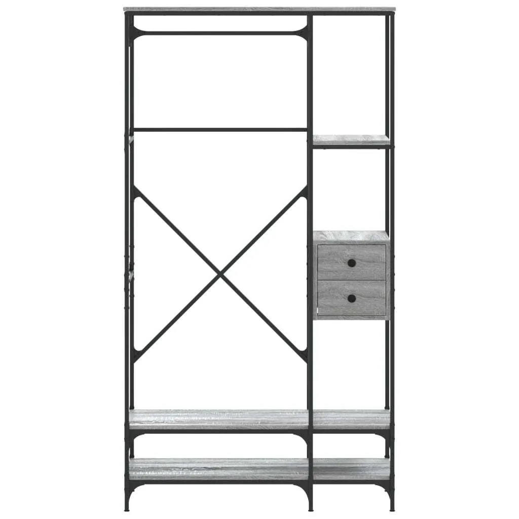 vidaXL Clothes Rack with Shelves Grey Sonoma Engineered Wood