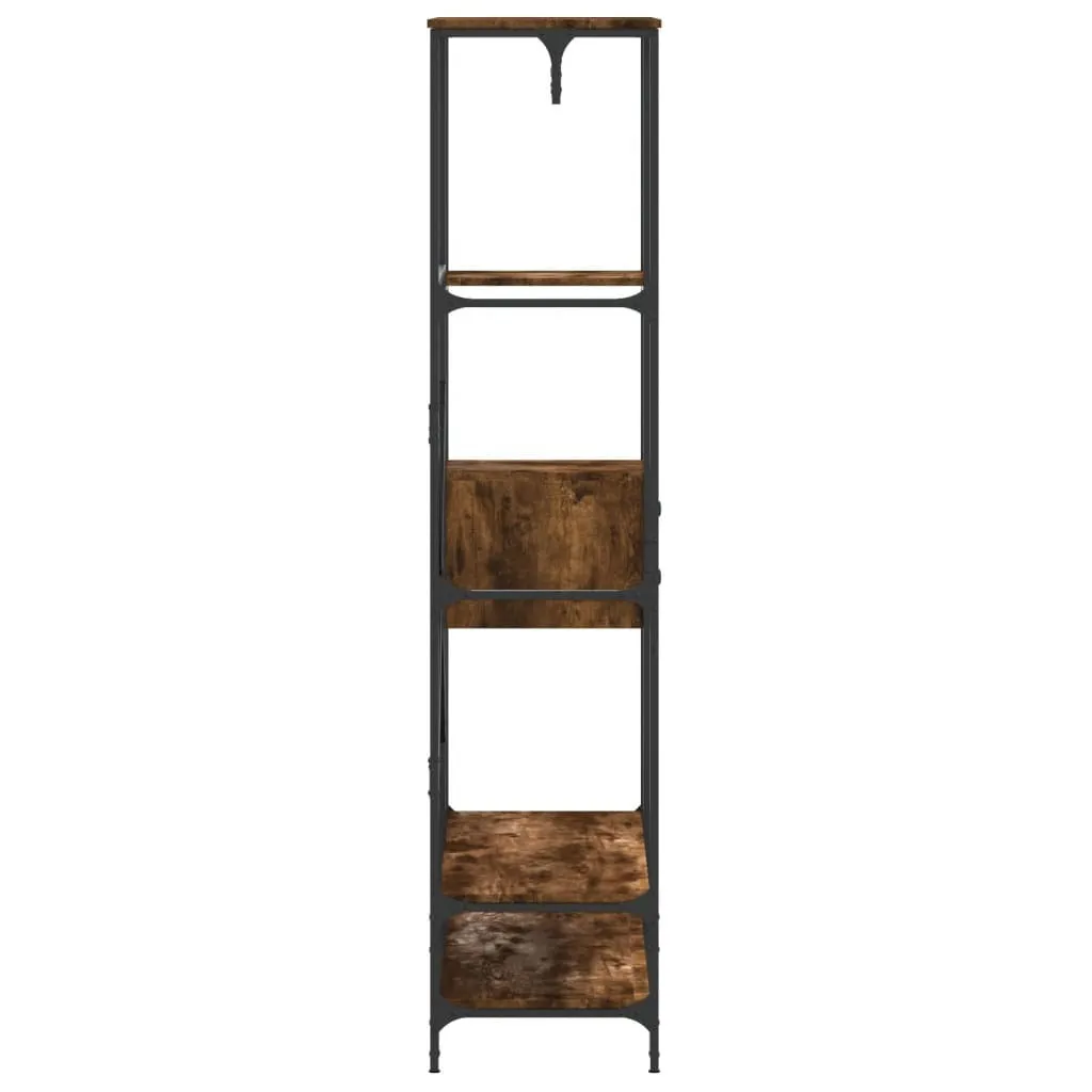 vidaXL Clothes Rack with Shelves Smoked Oak Engineered Wood