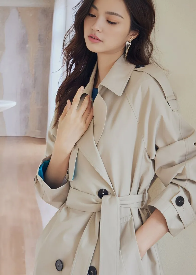 WAIST TIE MIDI TRENCH COAT